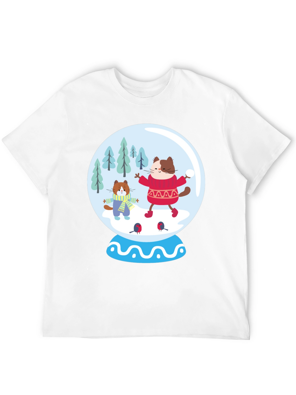 Festive Cat Snow Globe T-Shirt