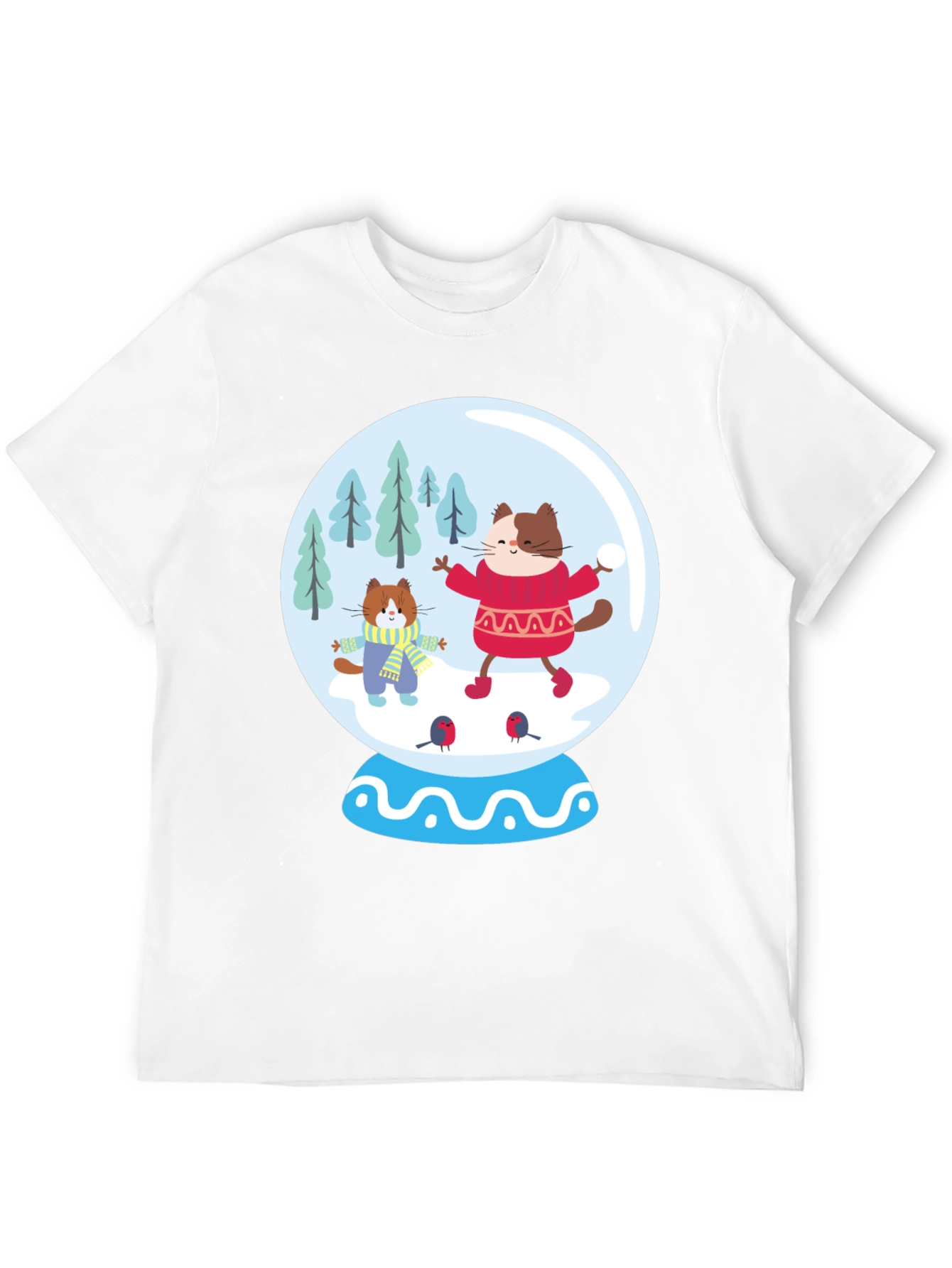 Festive Cat Snow Globe T-Shirt