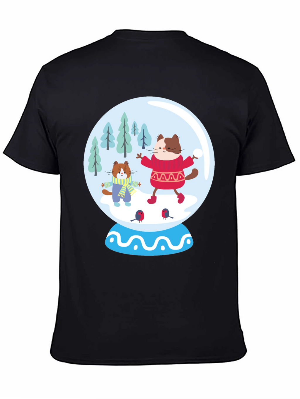 Festive Cat Snow Globe T-Shirt