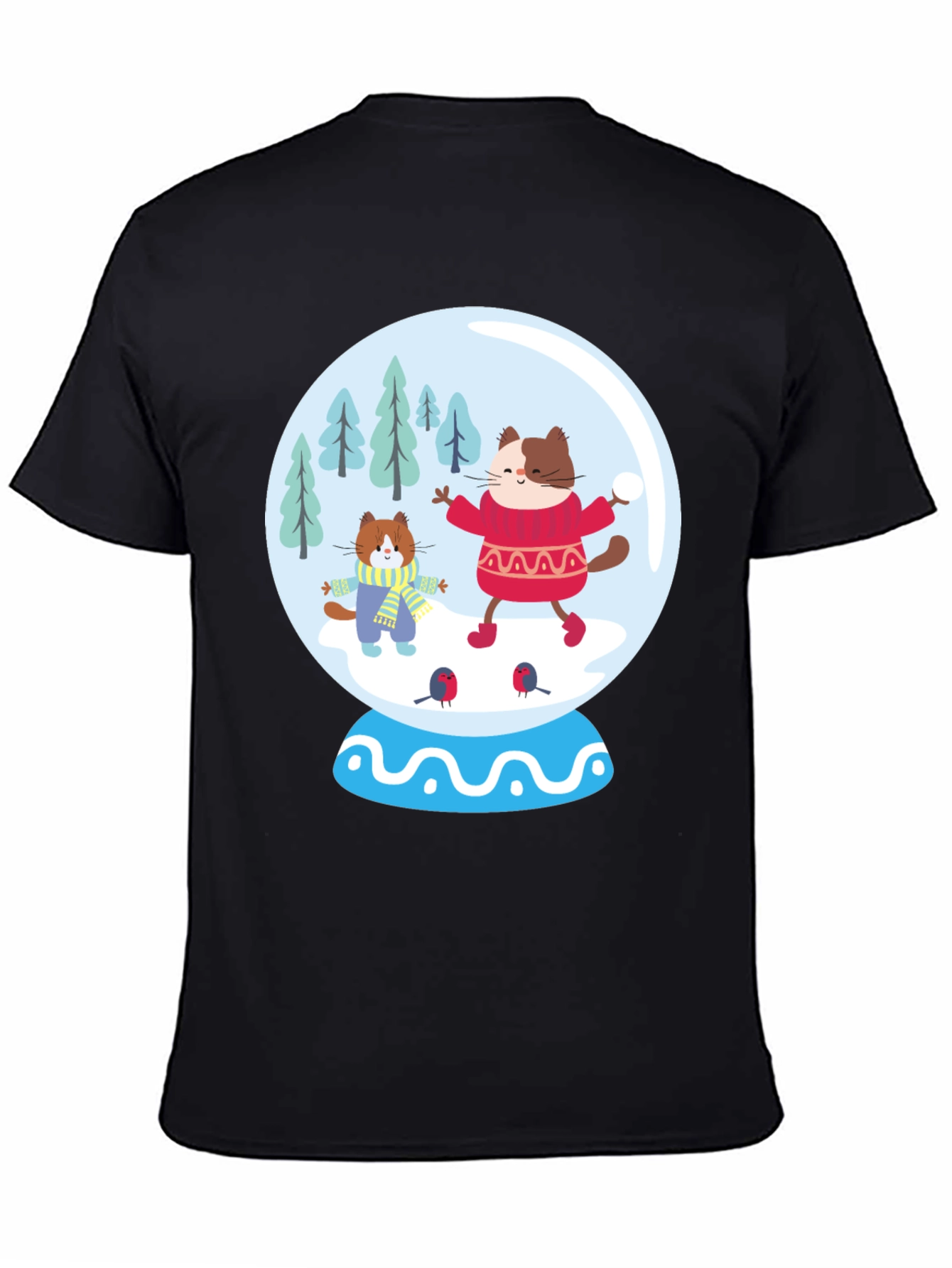 Festive Cat Snow Globe T-Shirt