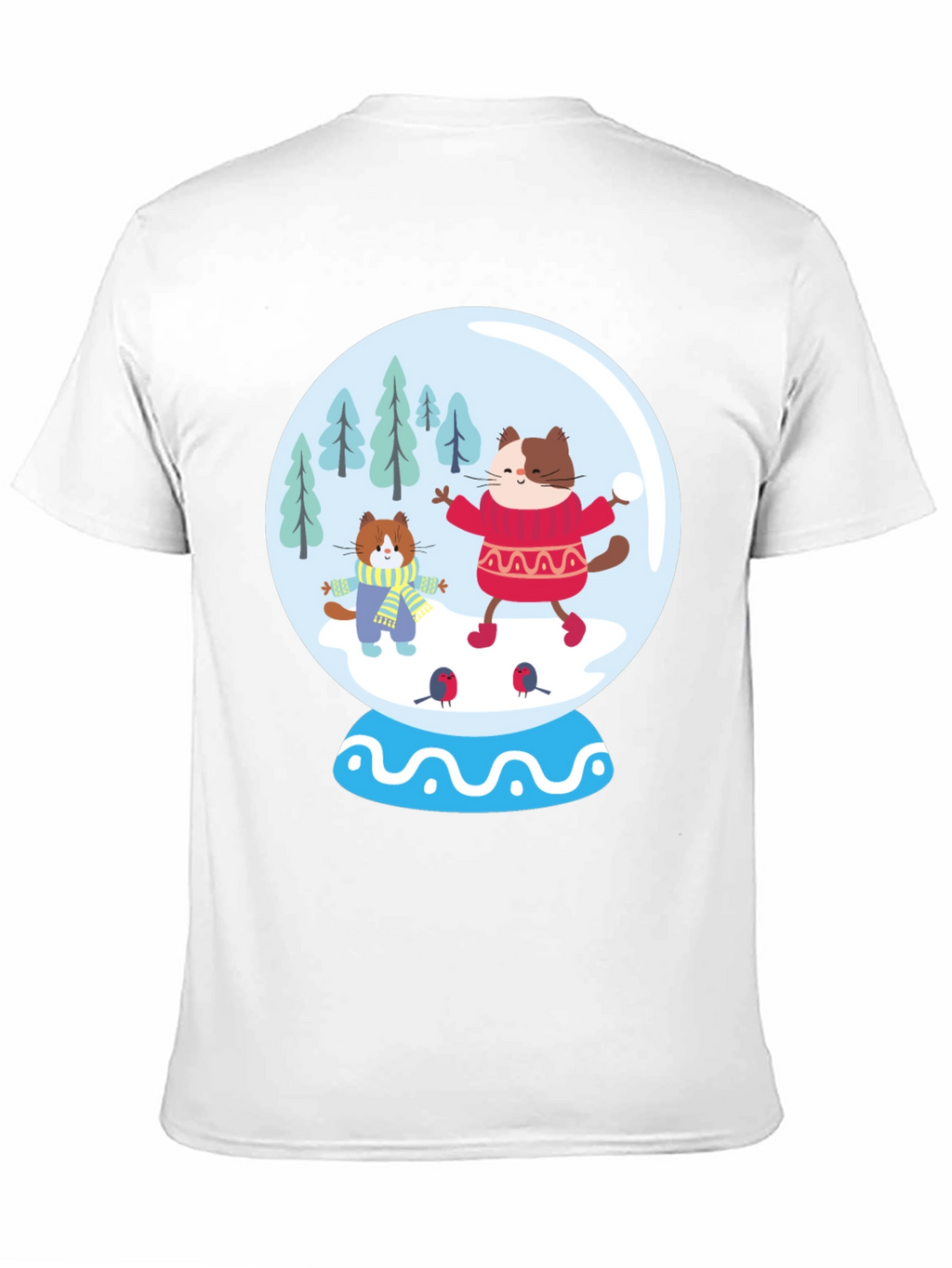 Festive Cat Snow Globe T-Shirt
