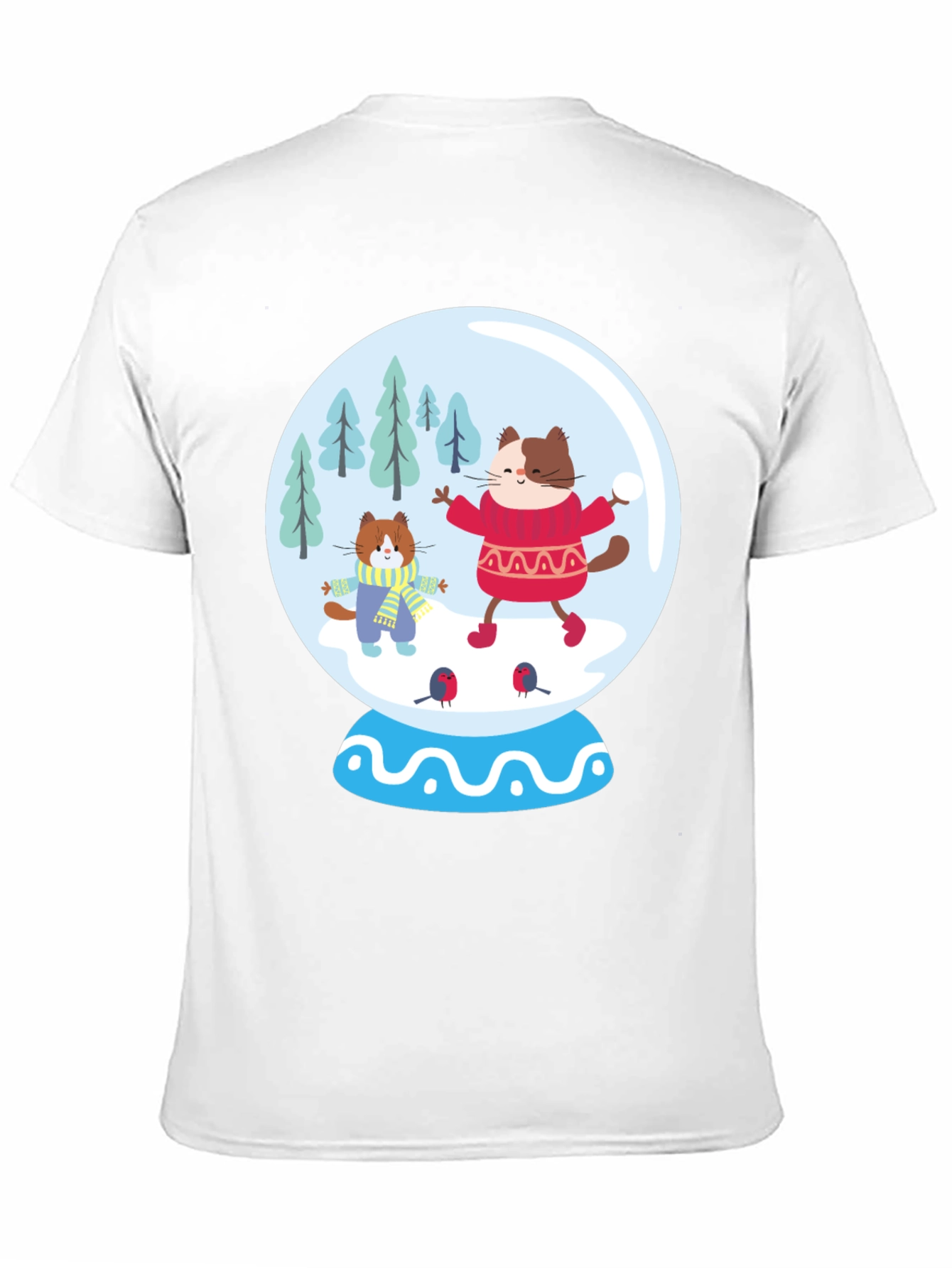 Festive Cat Snow Globe T-Shirt