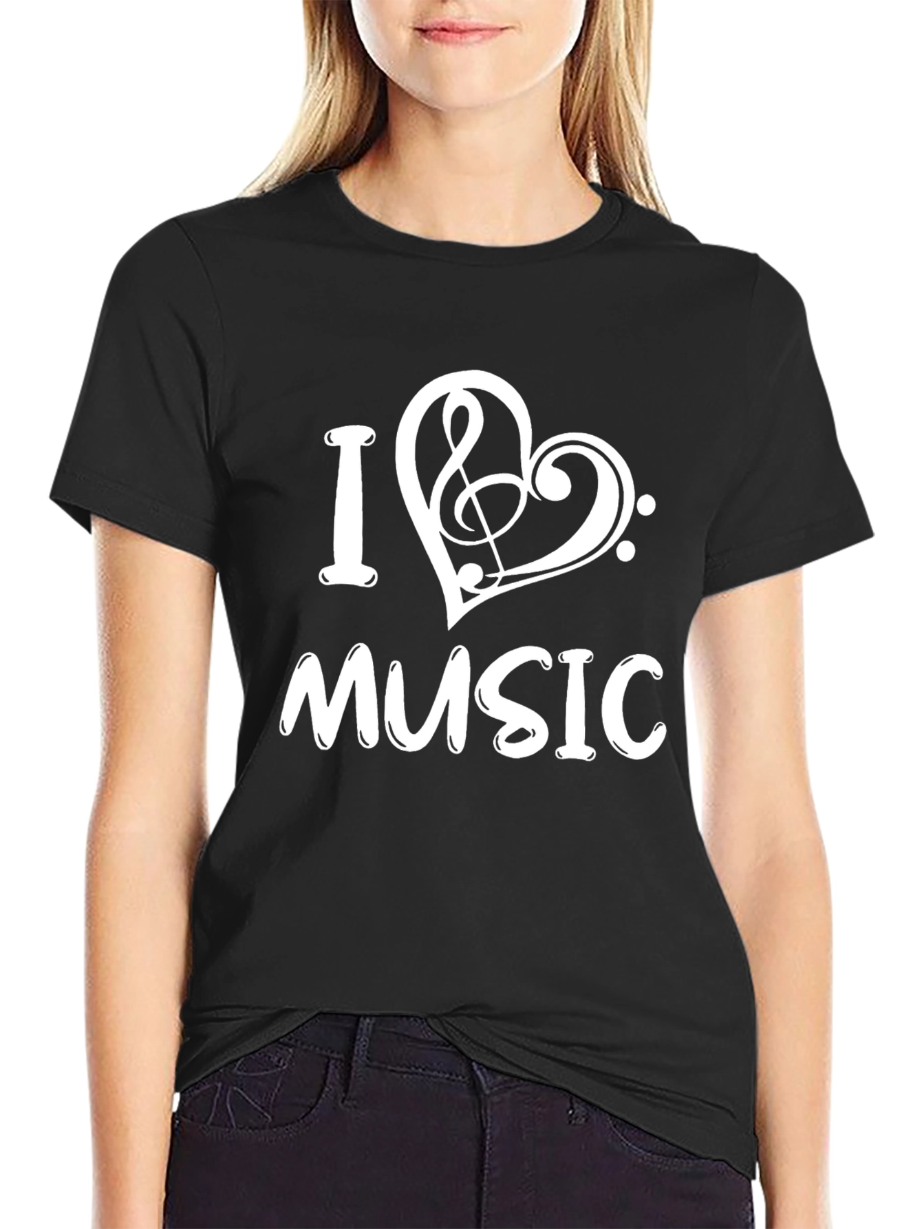 I Love Music Black T-Shirt