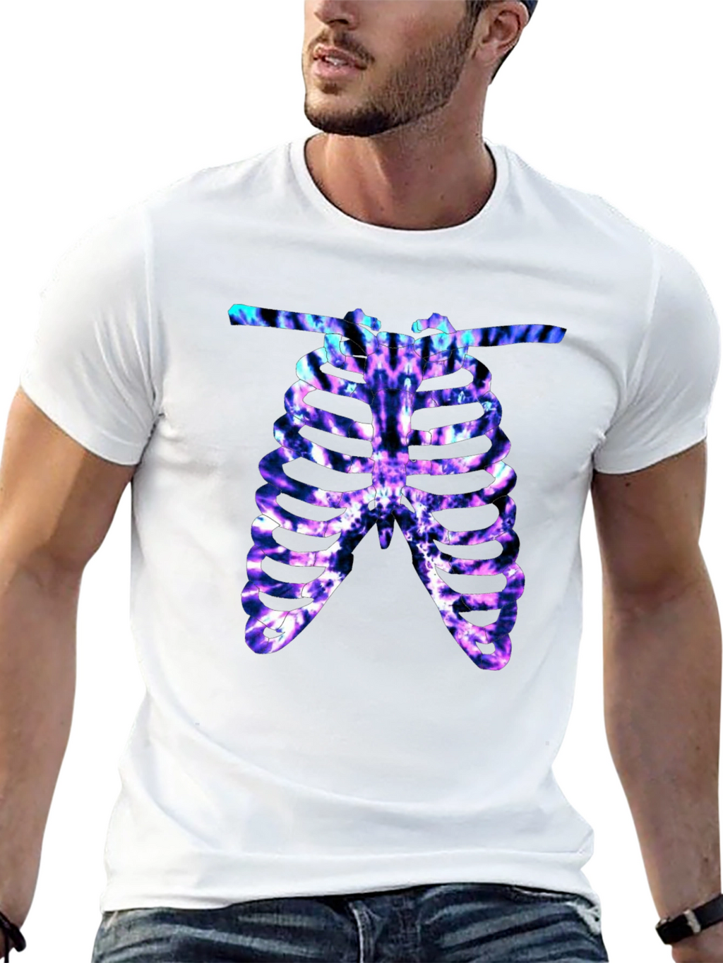 Tie Dye Rib Cage Graphic Tee