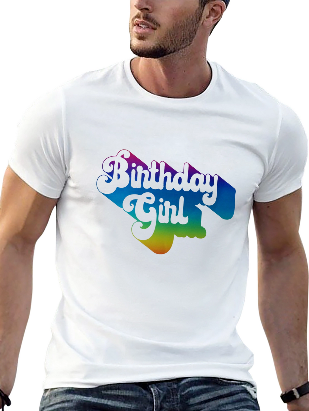 Birthday Girl Rainbow Graphic T-Shirt