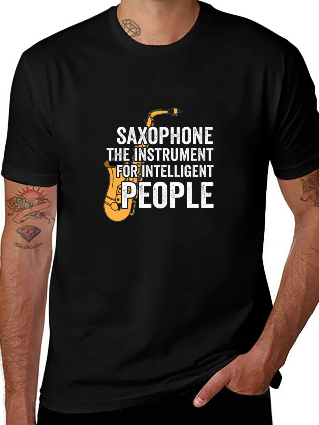 Saxophone Intelligent People Graphic T-Shirt
