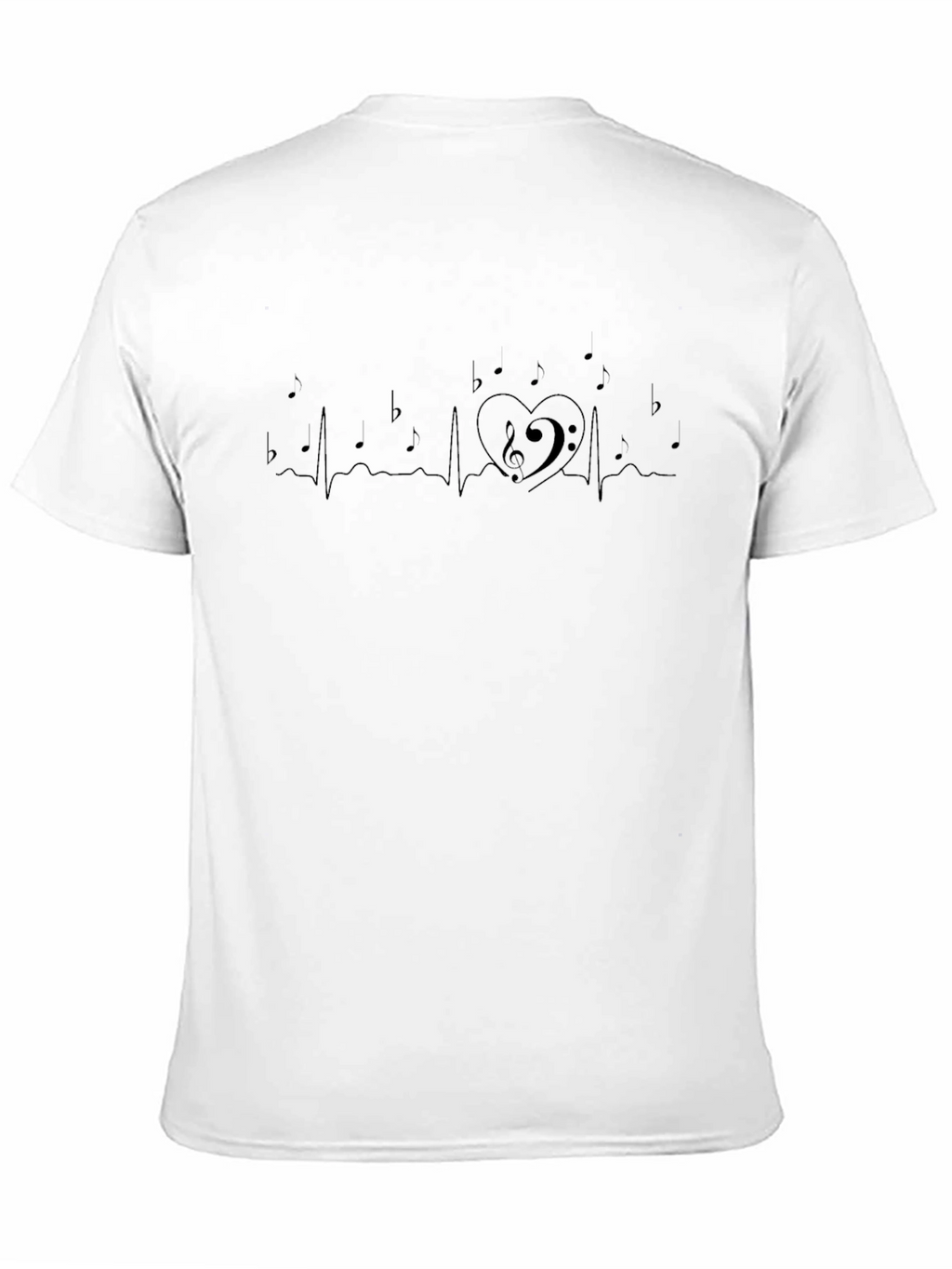Musical Heartbeat T-Shirt - Black Music Lover Tee