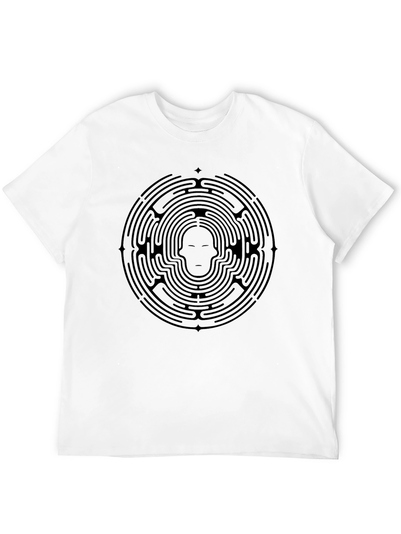 Labyrinth Face Graphic Tee - Stylish Black T-Shirt
