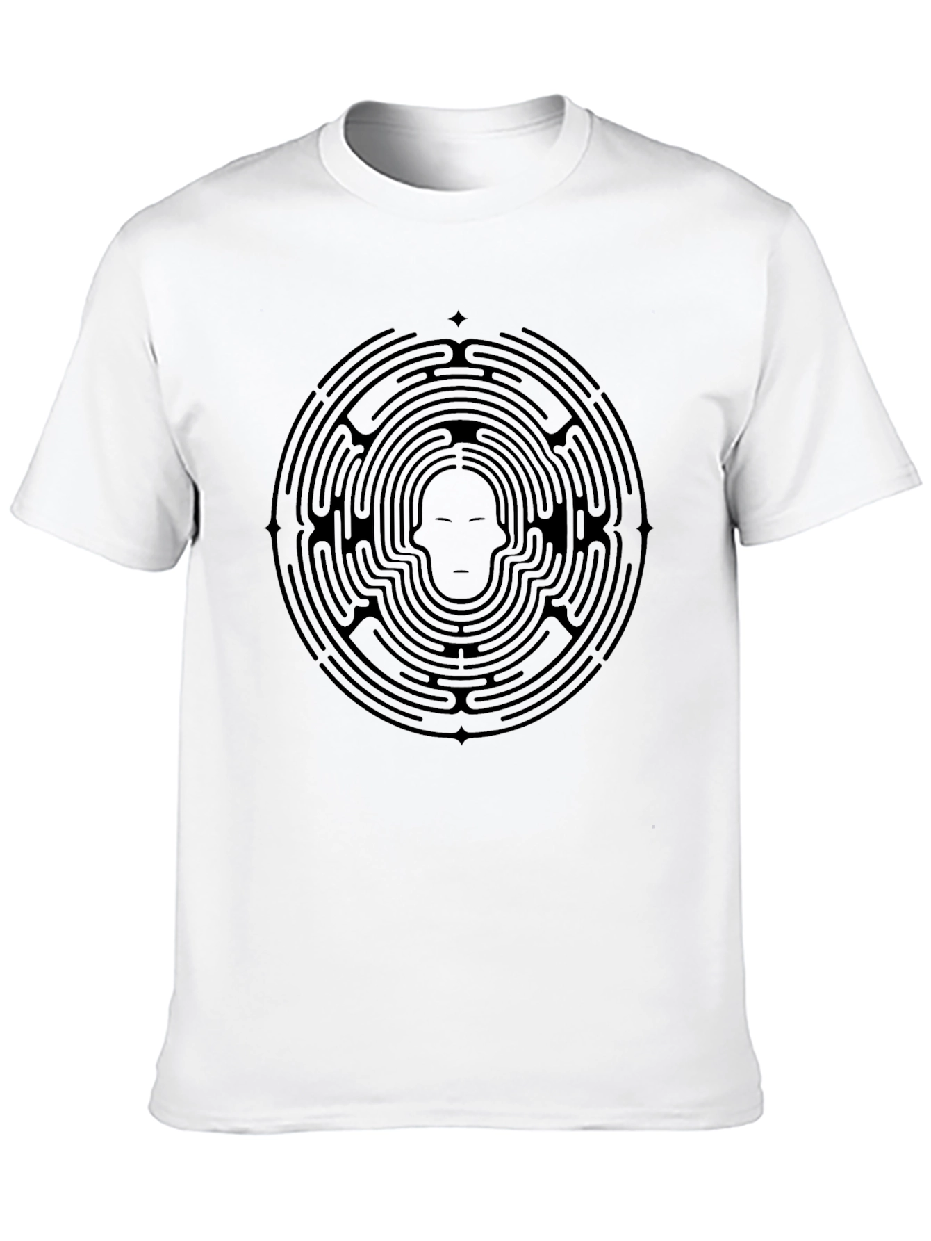 Labyrinth Face Graphic Tee - Stylish Black T-Shirt