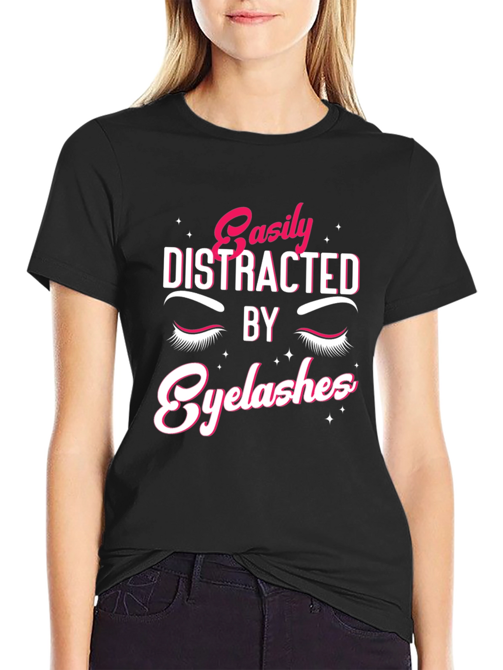 Easily Distracted By Eyelashes Graphic Tee