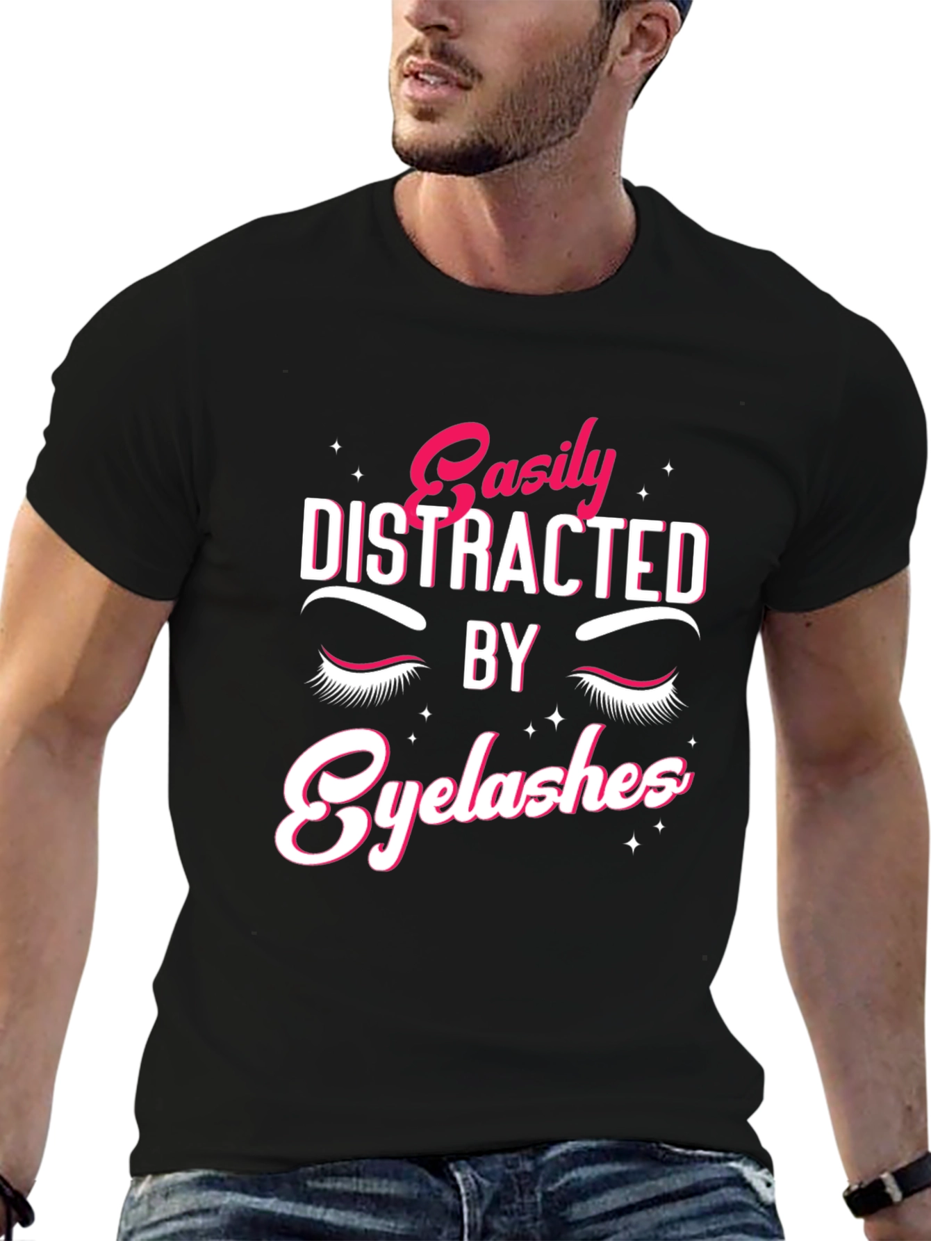 Easily Distracted By Eyelashes Graphic Tee