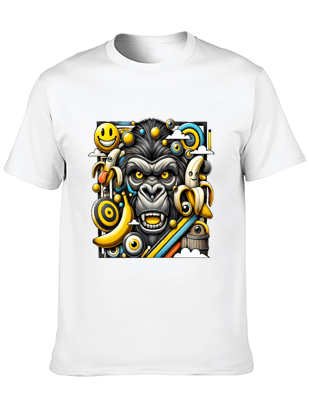 Funky Gorilla Graphic Tee - Black Cotton T-Shirt