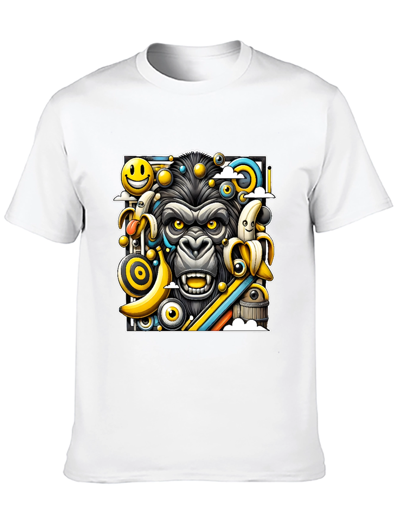 Funky Gorilla Graphic Tee - Black Cotton T-Shirt