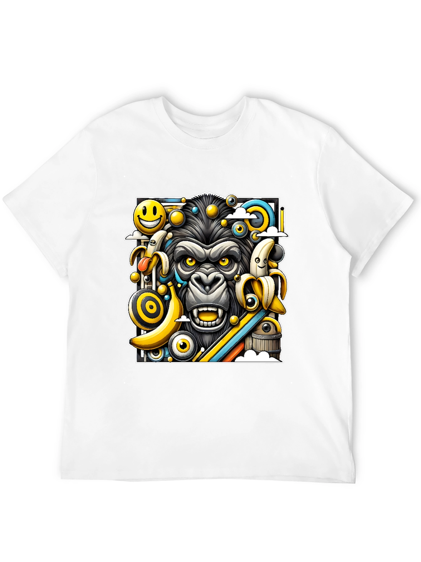 Funky Gorilla Graphic Tee - Black Cotton T-Shirt