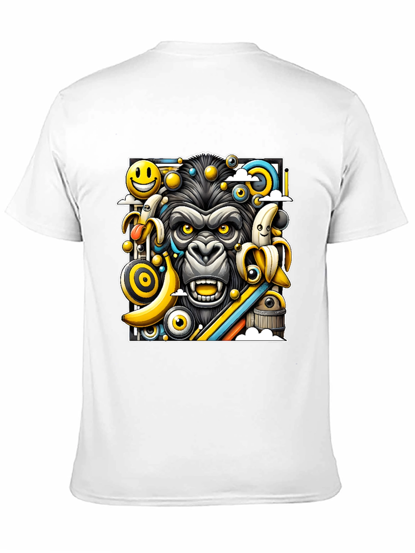 Funky Gorilla Graphic Tee - Black Cotton T-Shirt