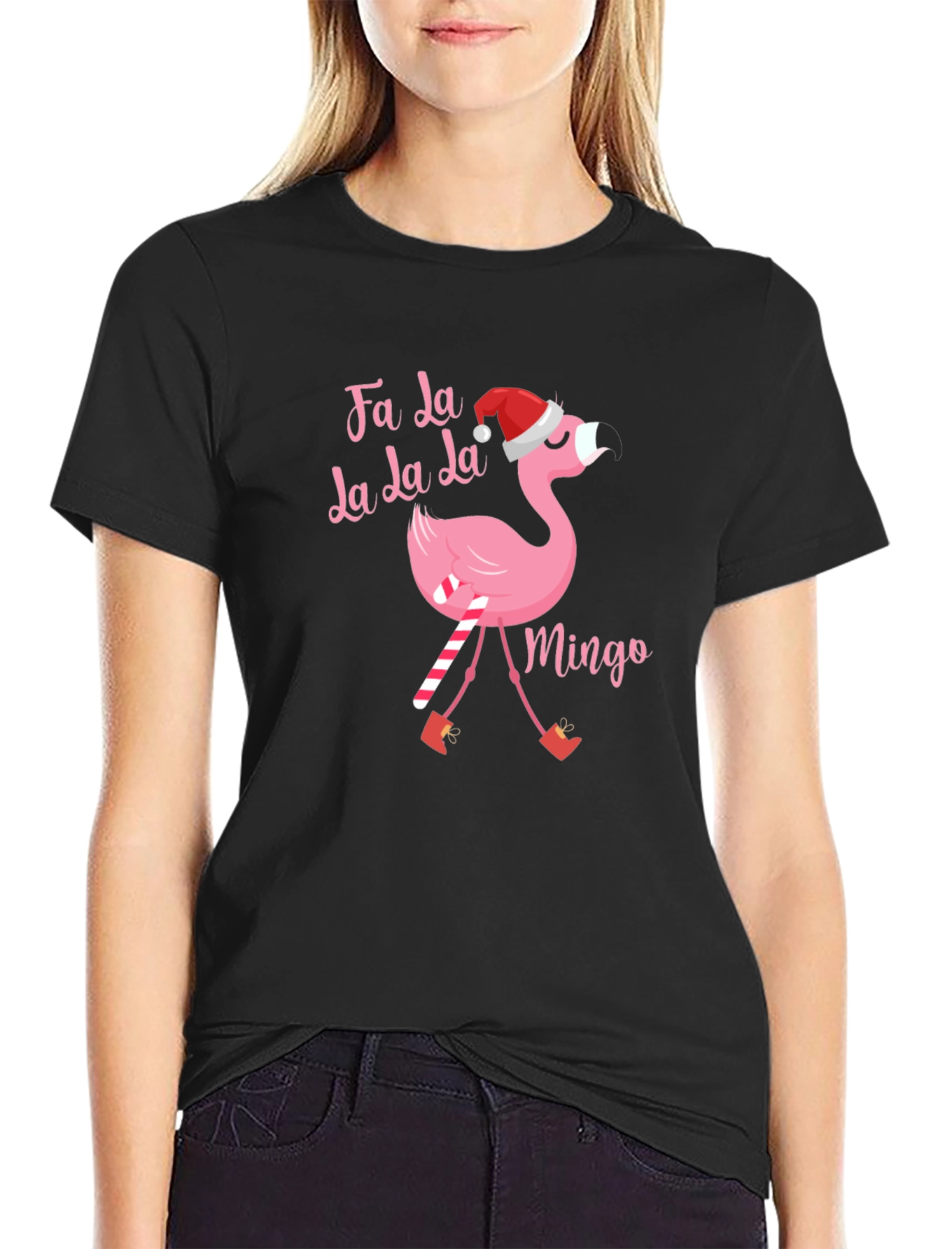 Fa La La Flamingo Christmas T-Shirt