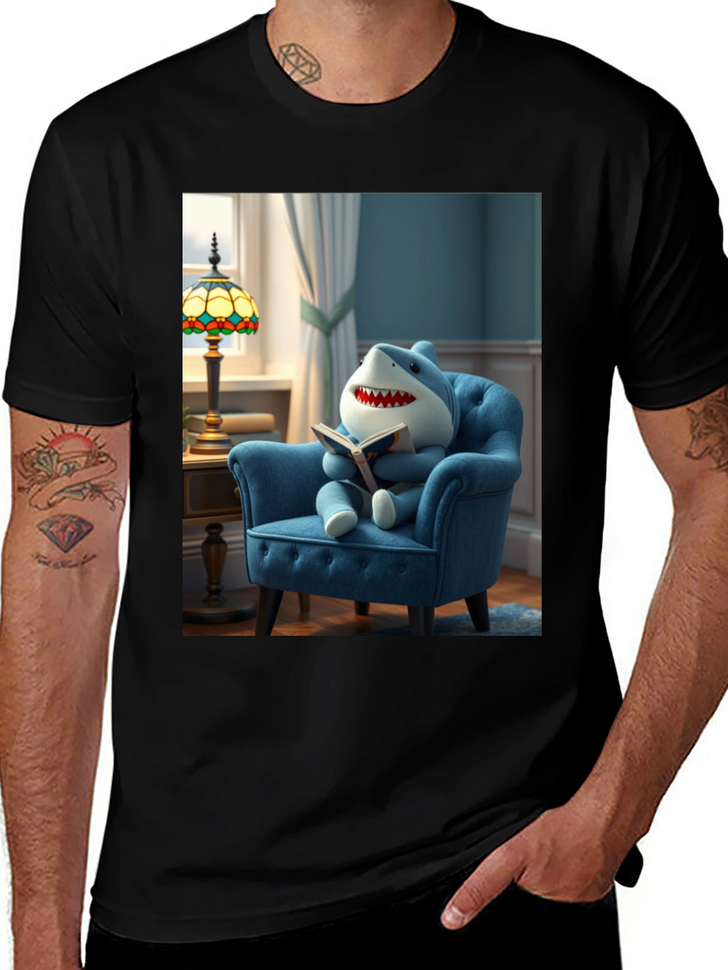 Shark Reading Book T-Shirt