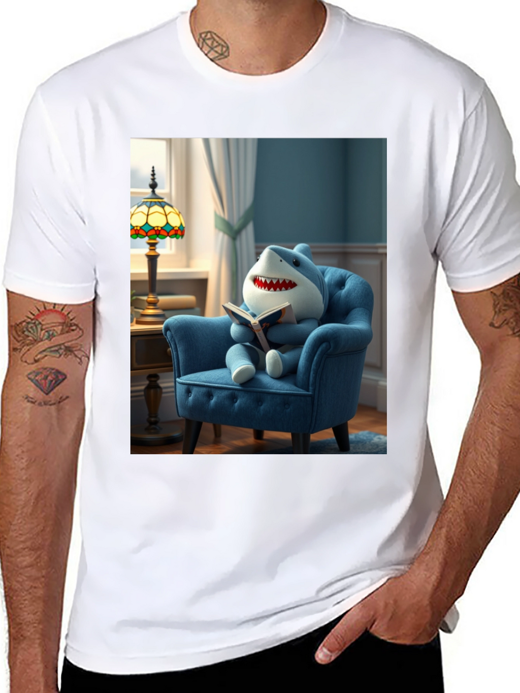 Shark Reading Book T-Shirt