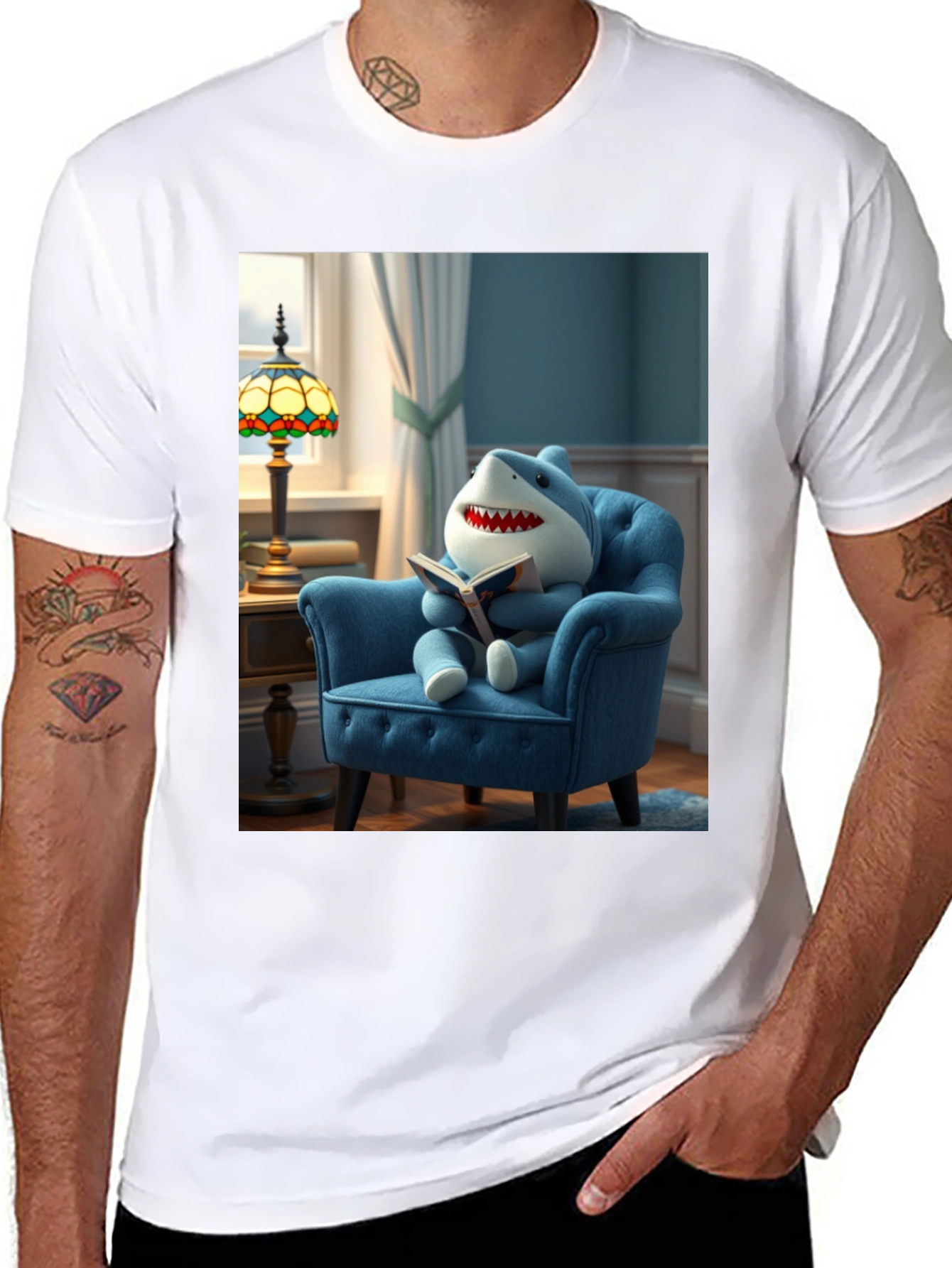 Shark Reading Book T-Shirt