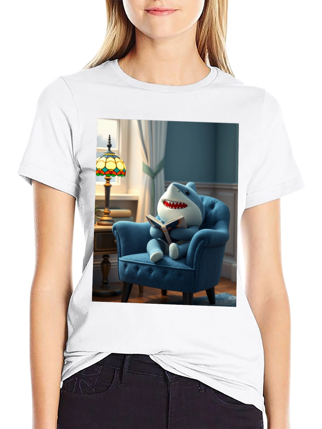 Shark Reading Book T-Shirt