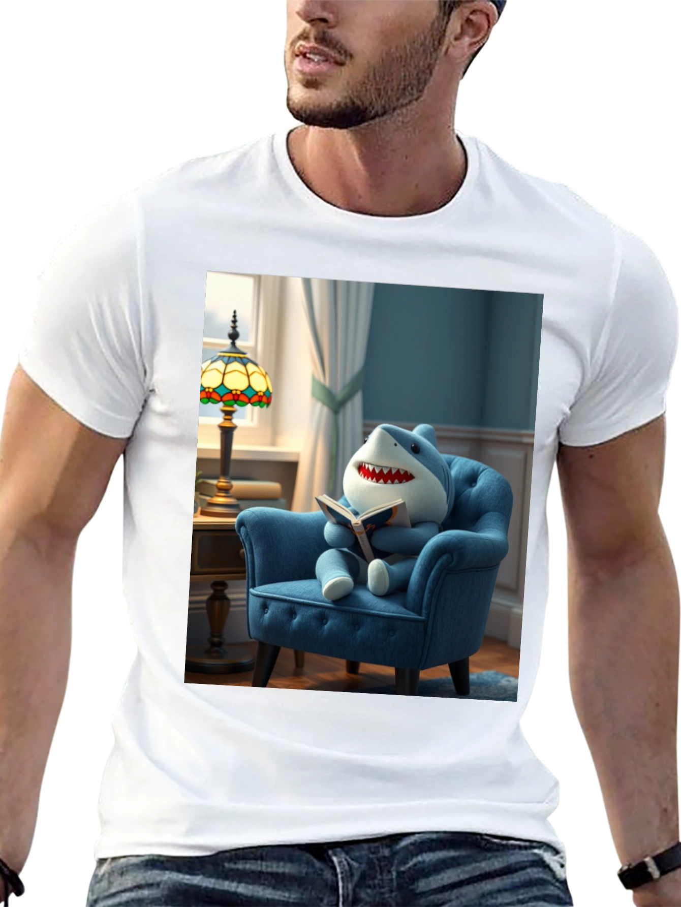 Shark Reading Book T-Shirt