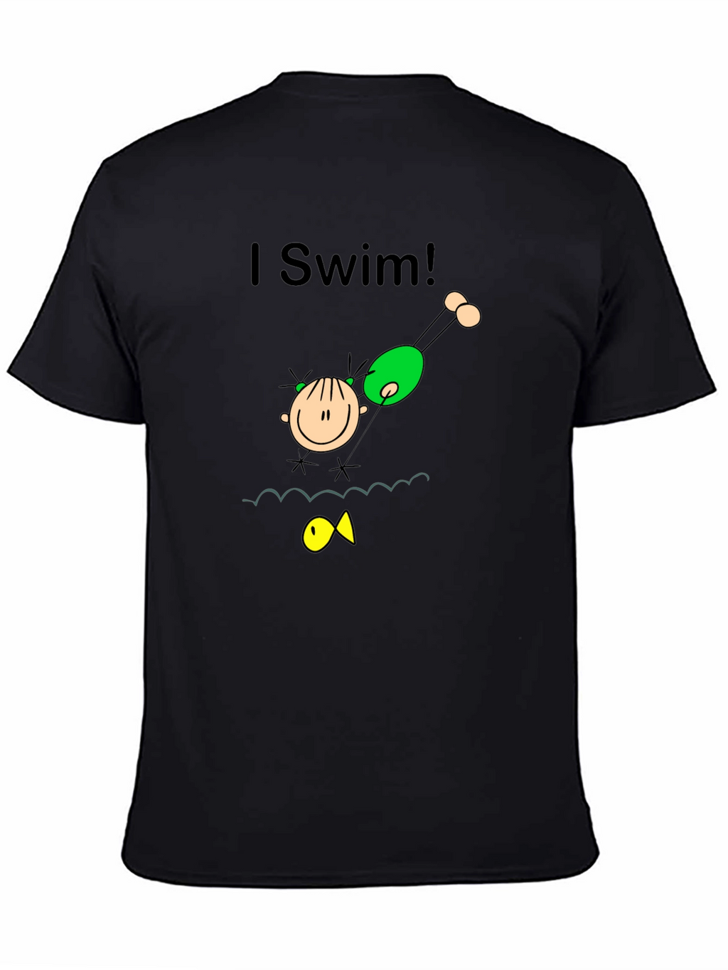 I Swim! Black Graphic Tee