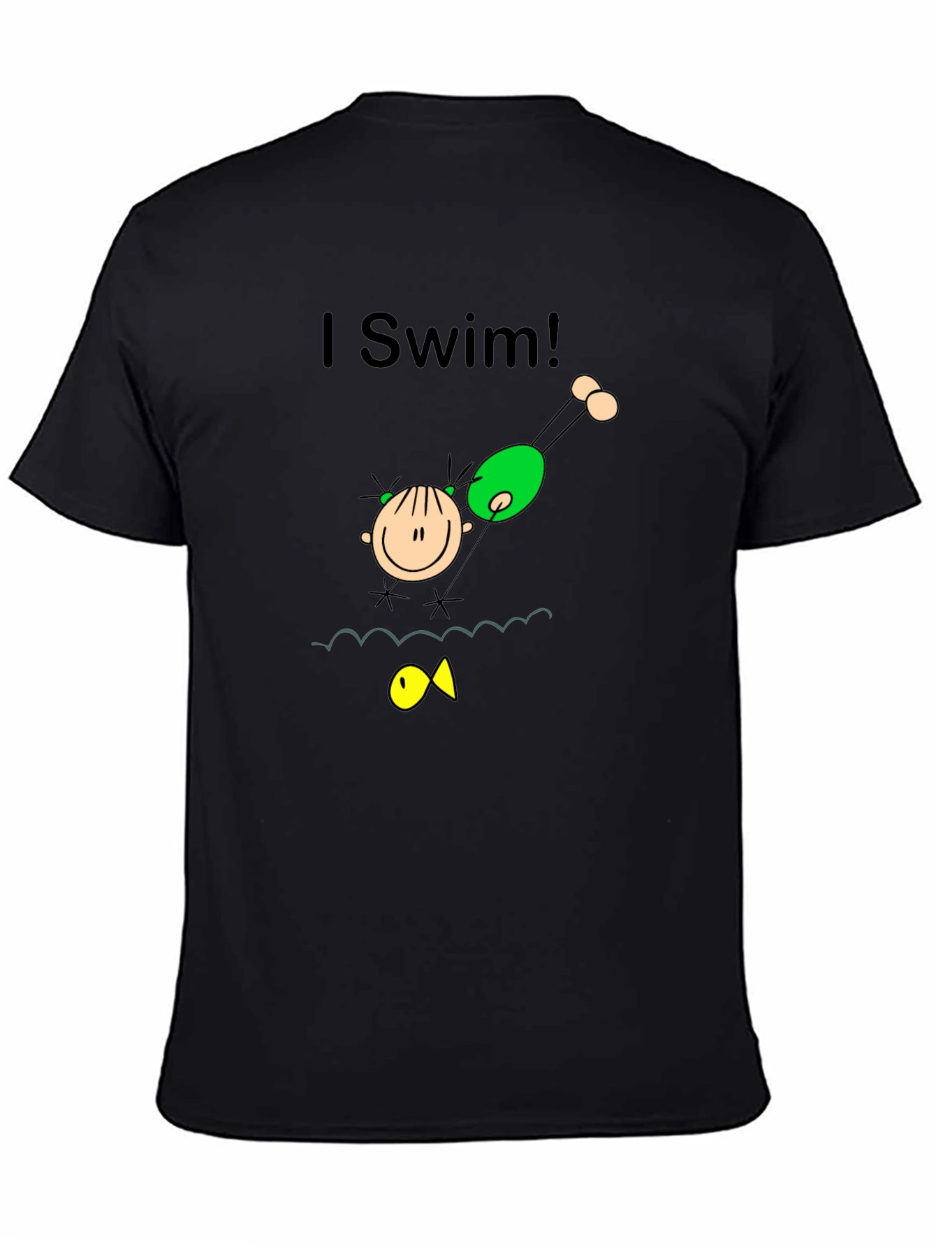 I Swim! Black Graphic Tee