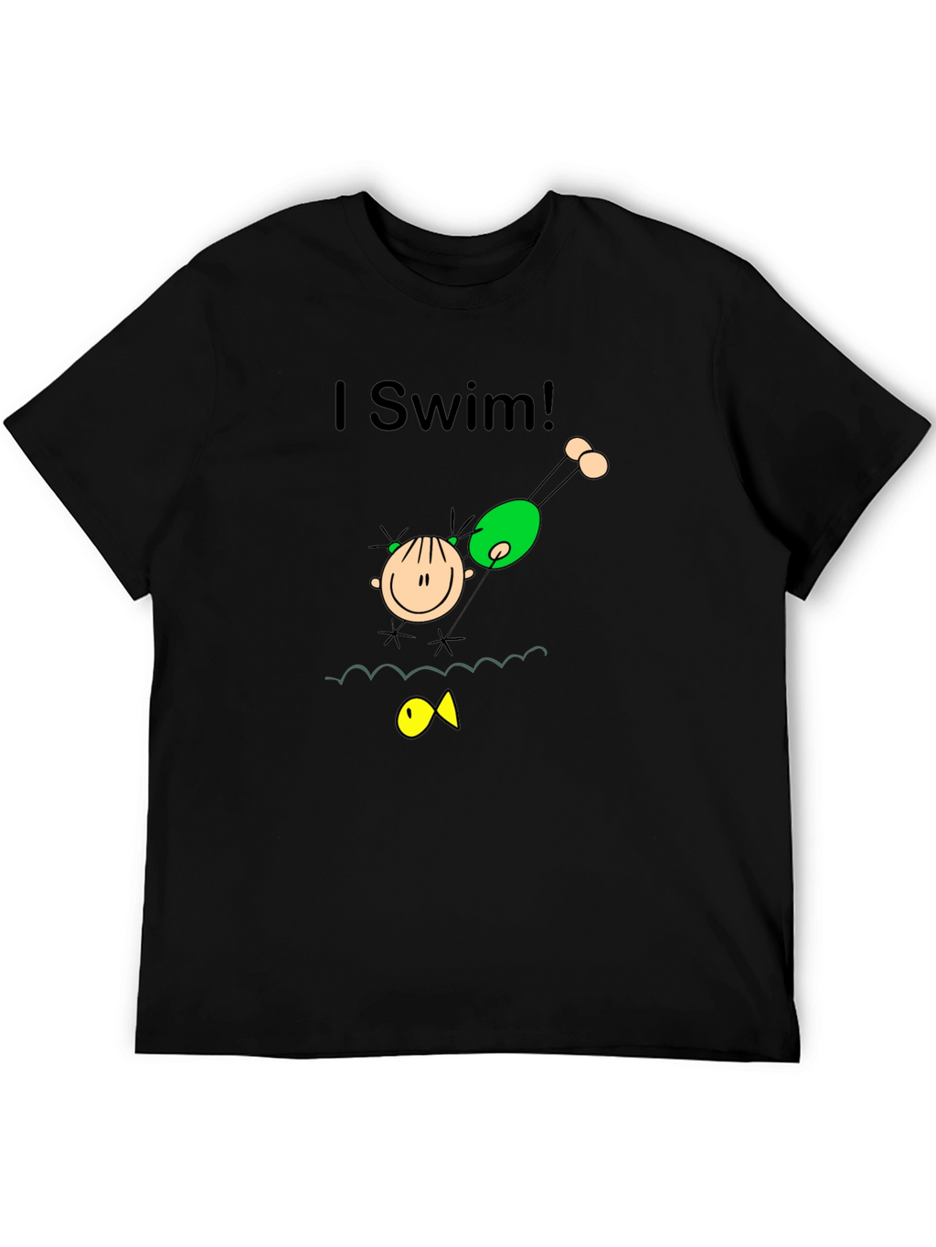 I Swim! Black Graphic Tee