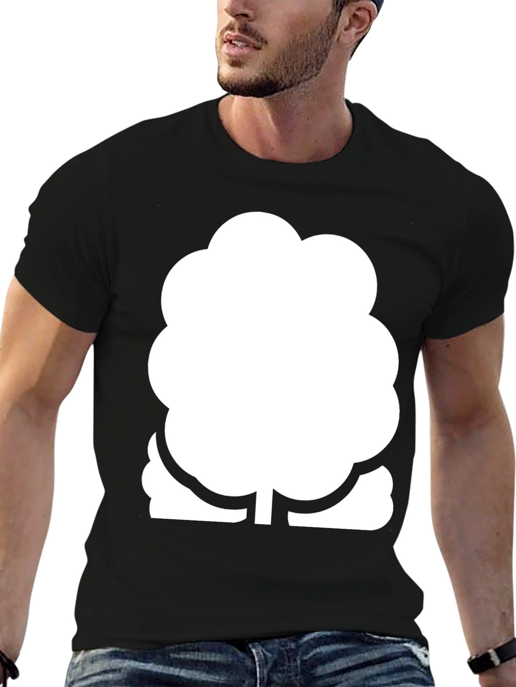 Modern Tree Graphic Black T-Shirt