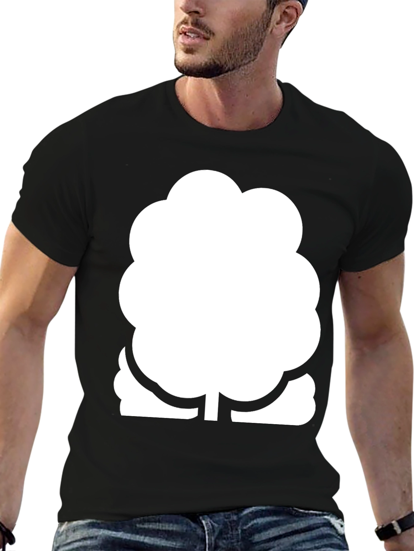 Modern Tree Graphic Black T-Shirt