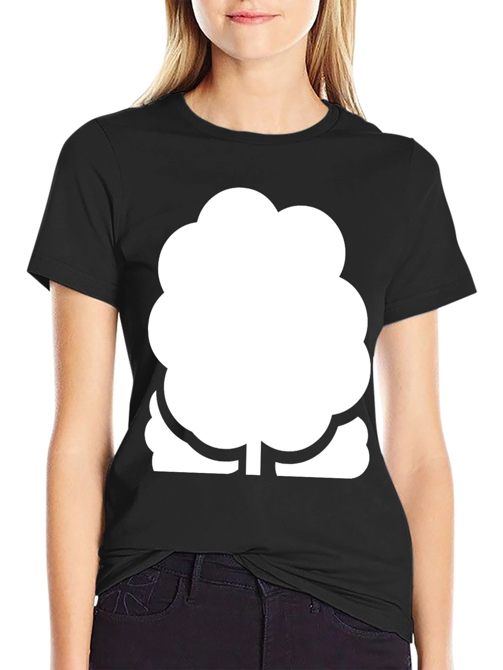Modern Tree Graphic Black T-Shirt