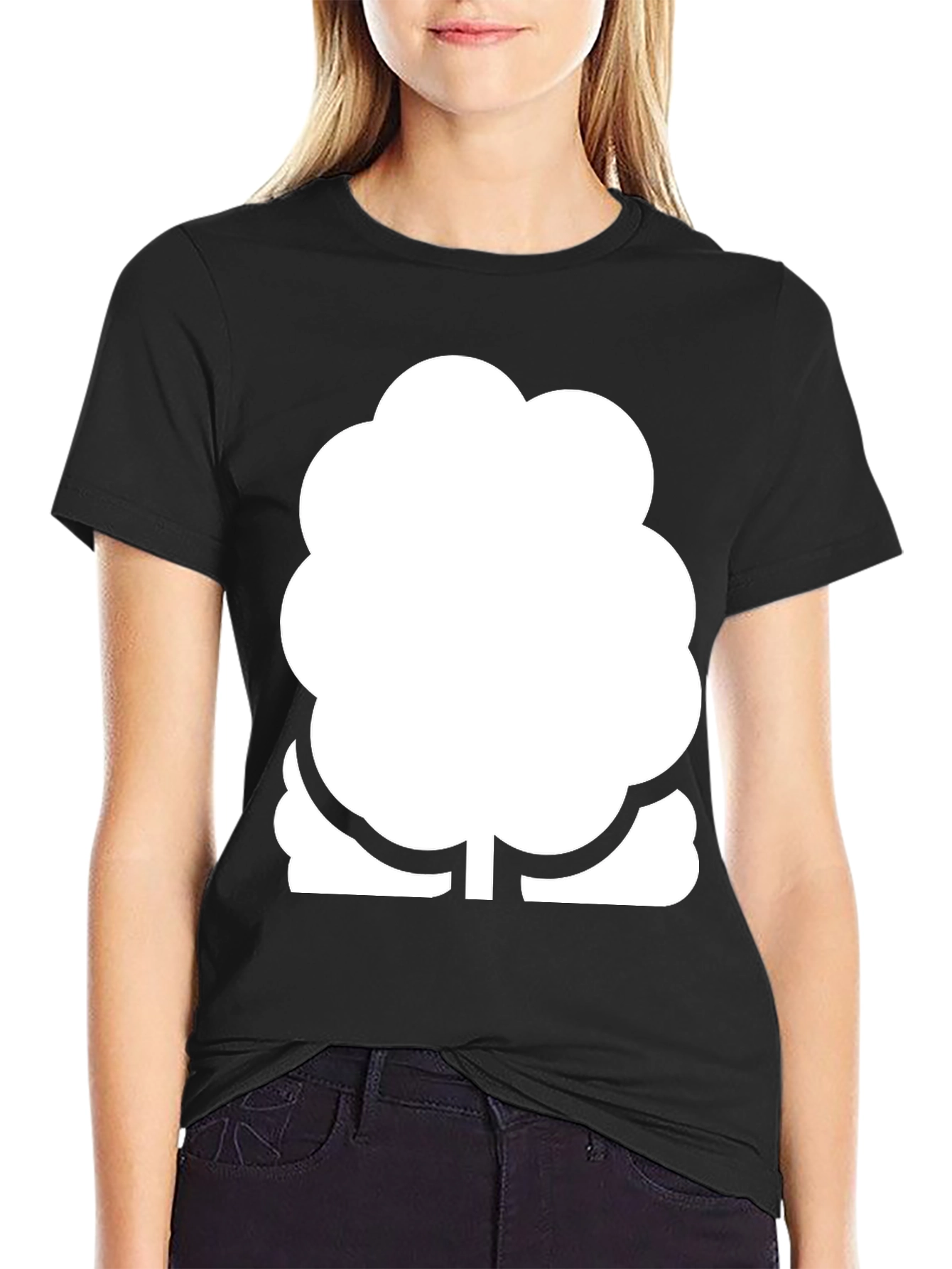 Modern Tree Graphic Black T-Shirt