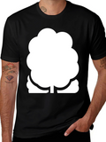 Modern Tree Graphic Black T-Shirt