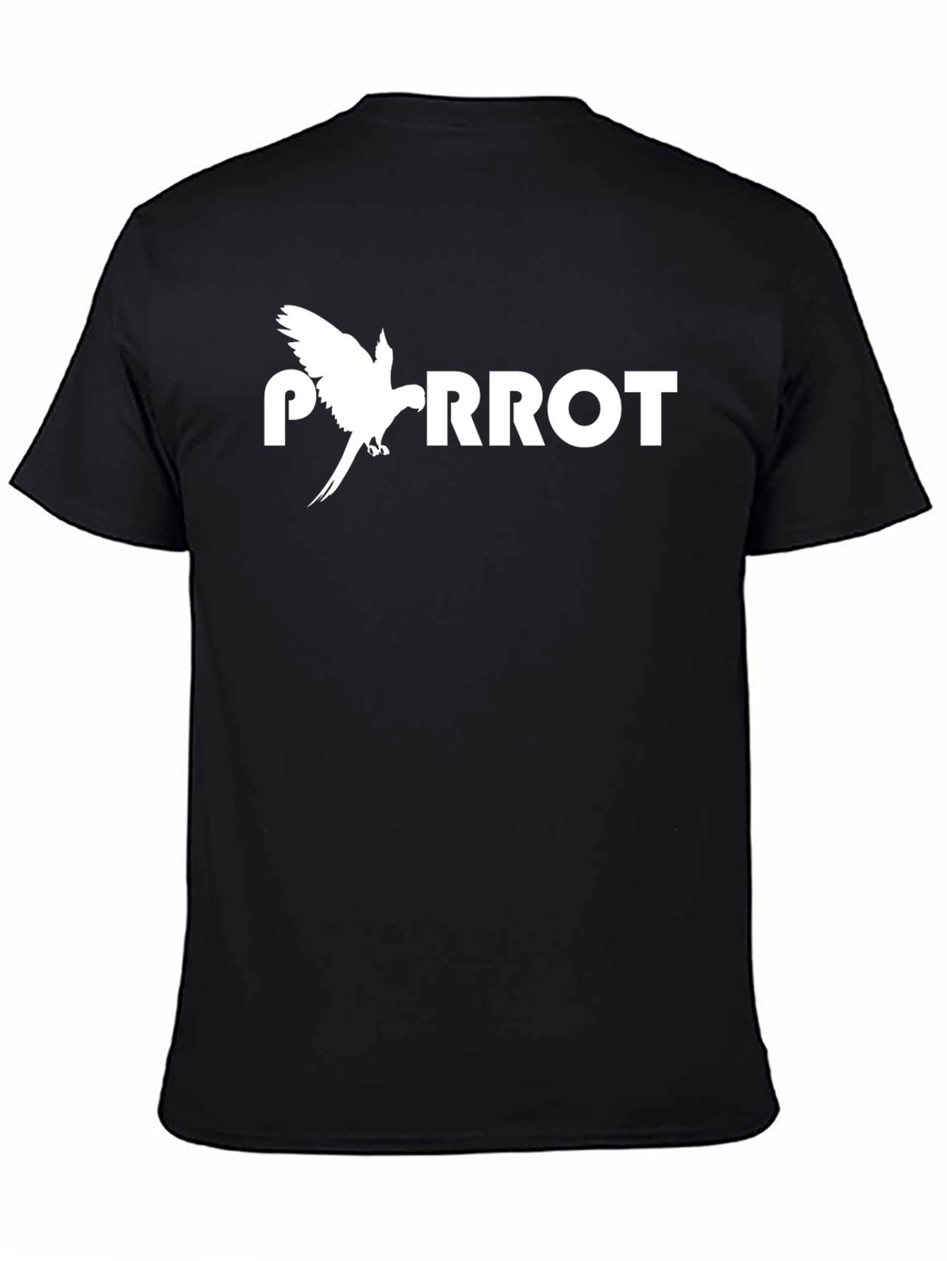 Parrot Graphic Tee - Mens Black Crew Neck T-Shirt