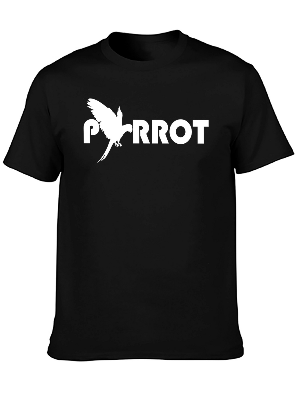 Parrot Graphic Tee - Mens Black Crew Neck T-Shirt