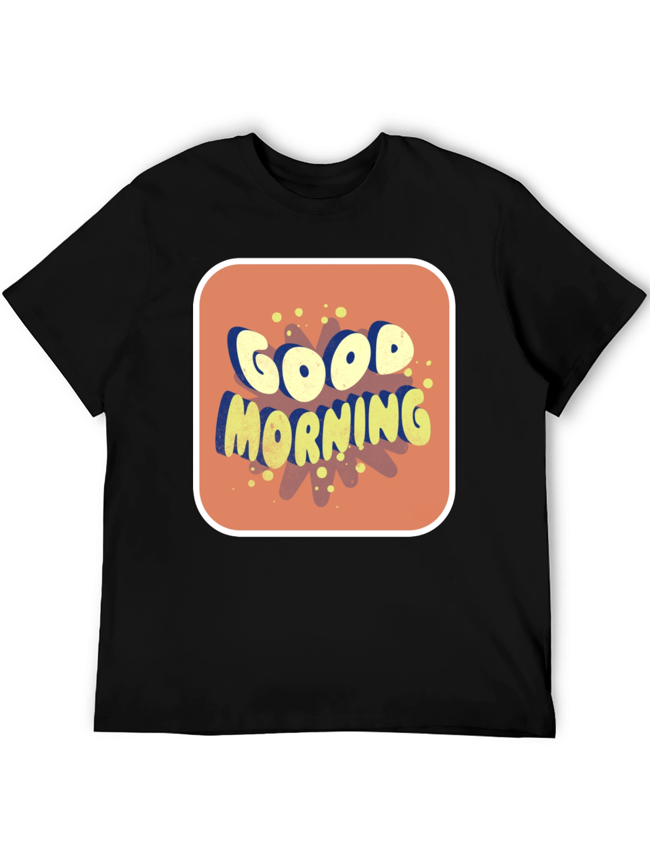 Good Morning Graphic Tee - Black Cotton Blend Shirt