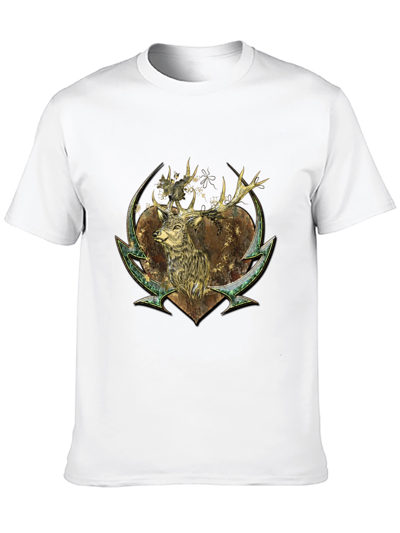 Deer Graphic Print Tee - Nature Inspired Style