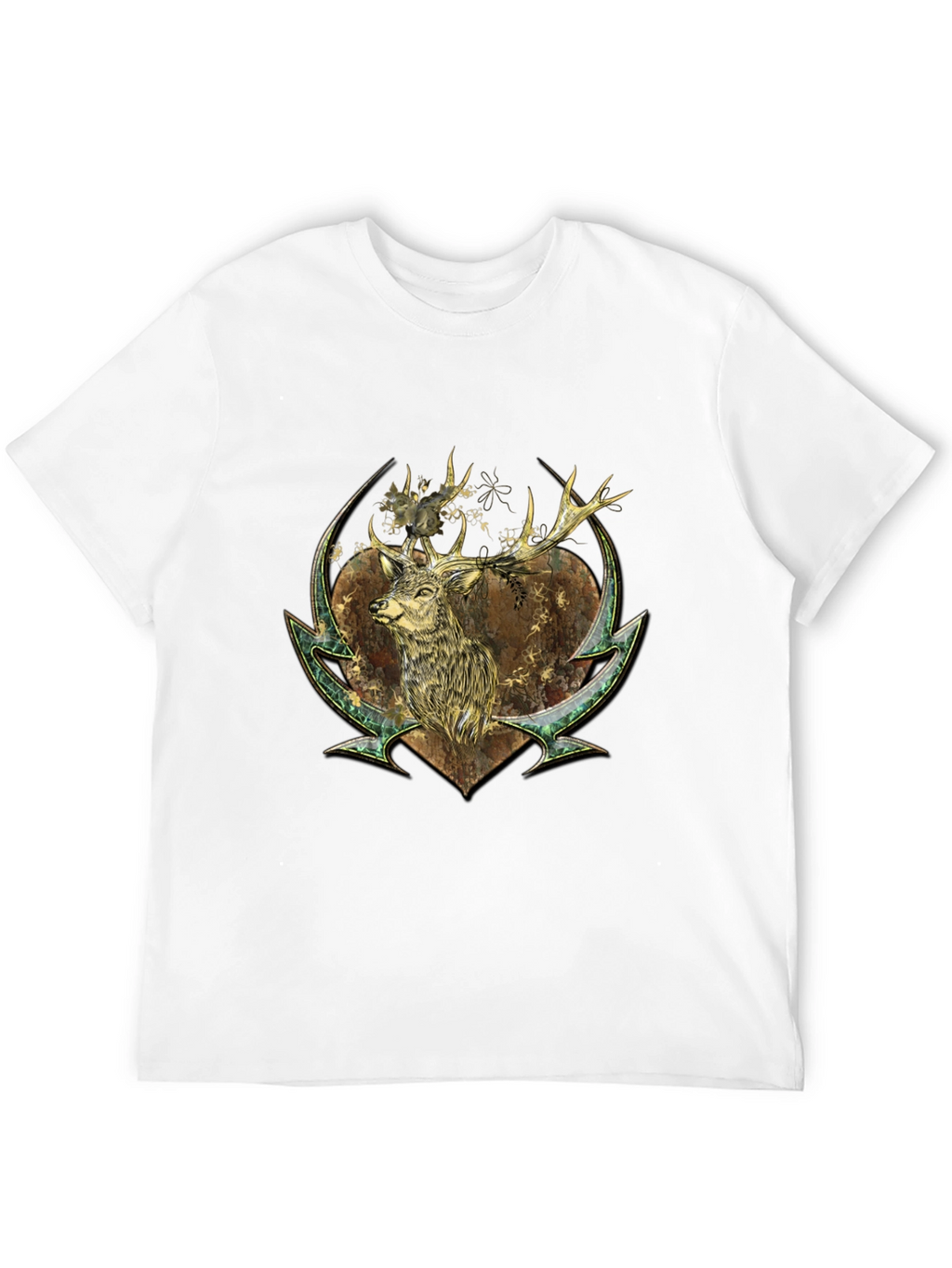 Deer Graphic Print Tee - Nature Inspired Style