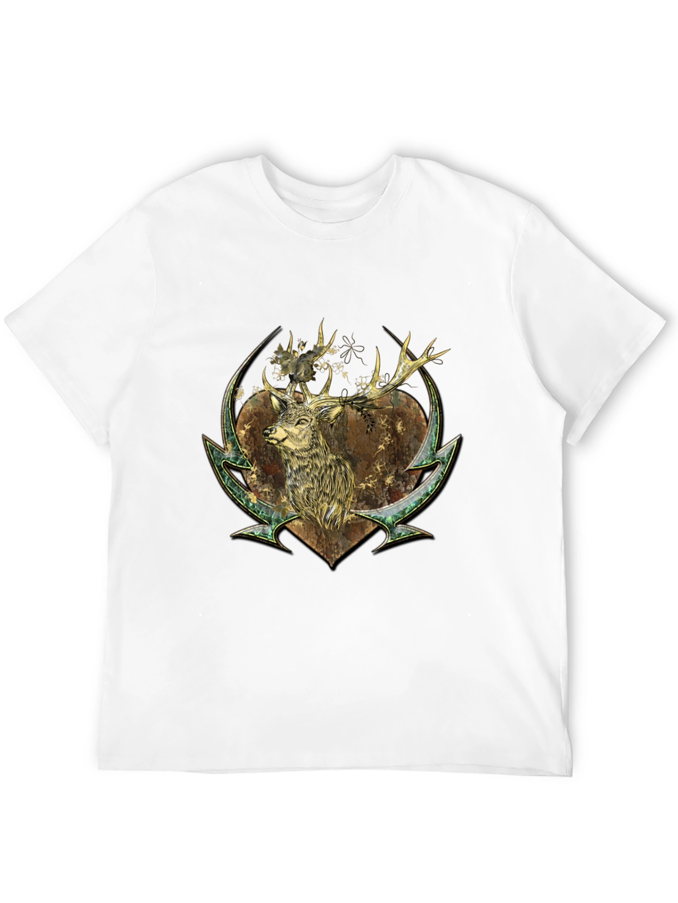 Deer Graphic Print Tee - Nature Inspired Style