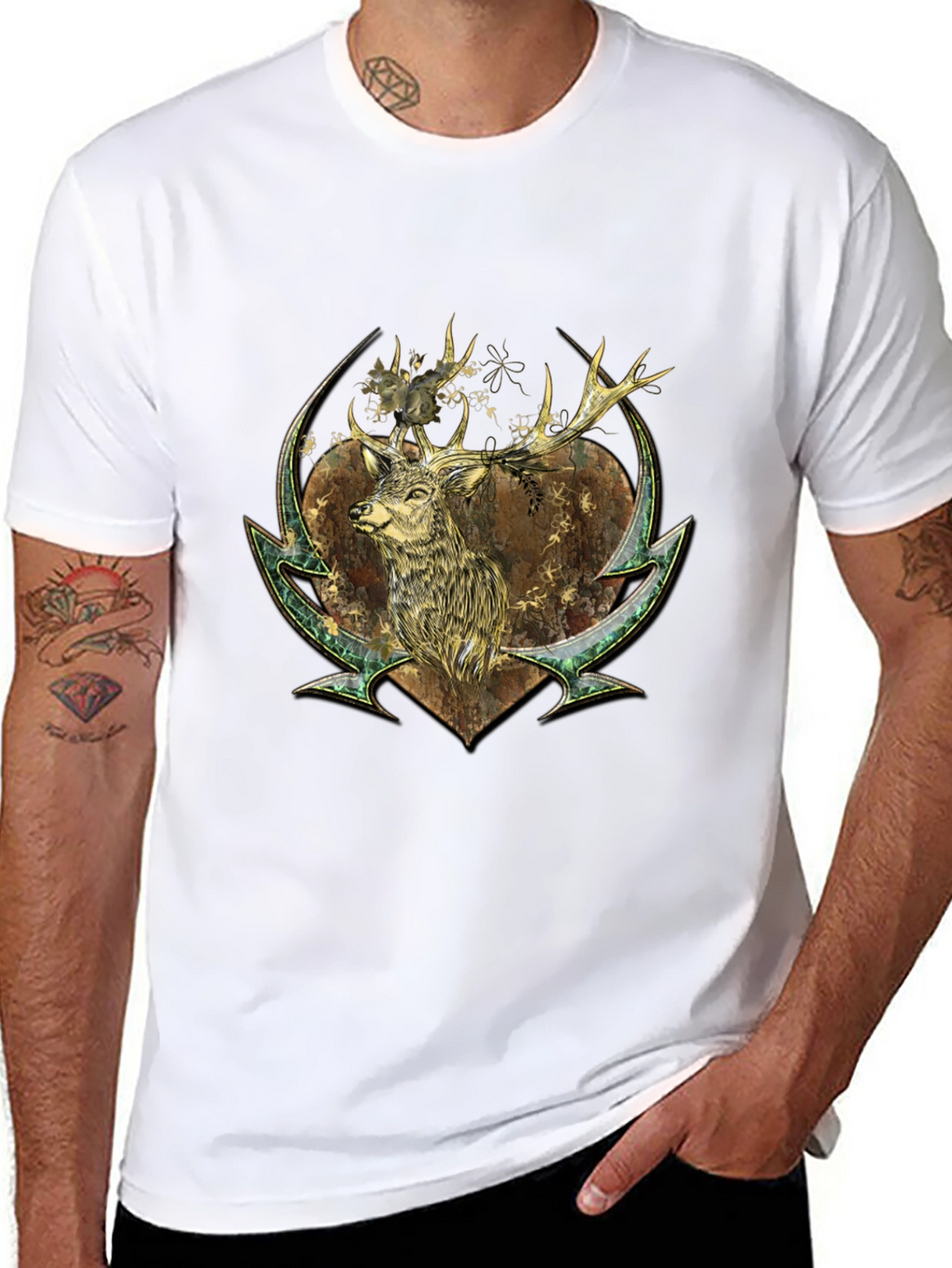 Deer Graphic Print Tee - Nature Inspired Style