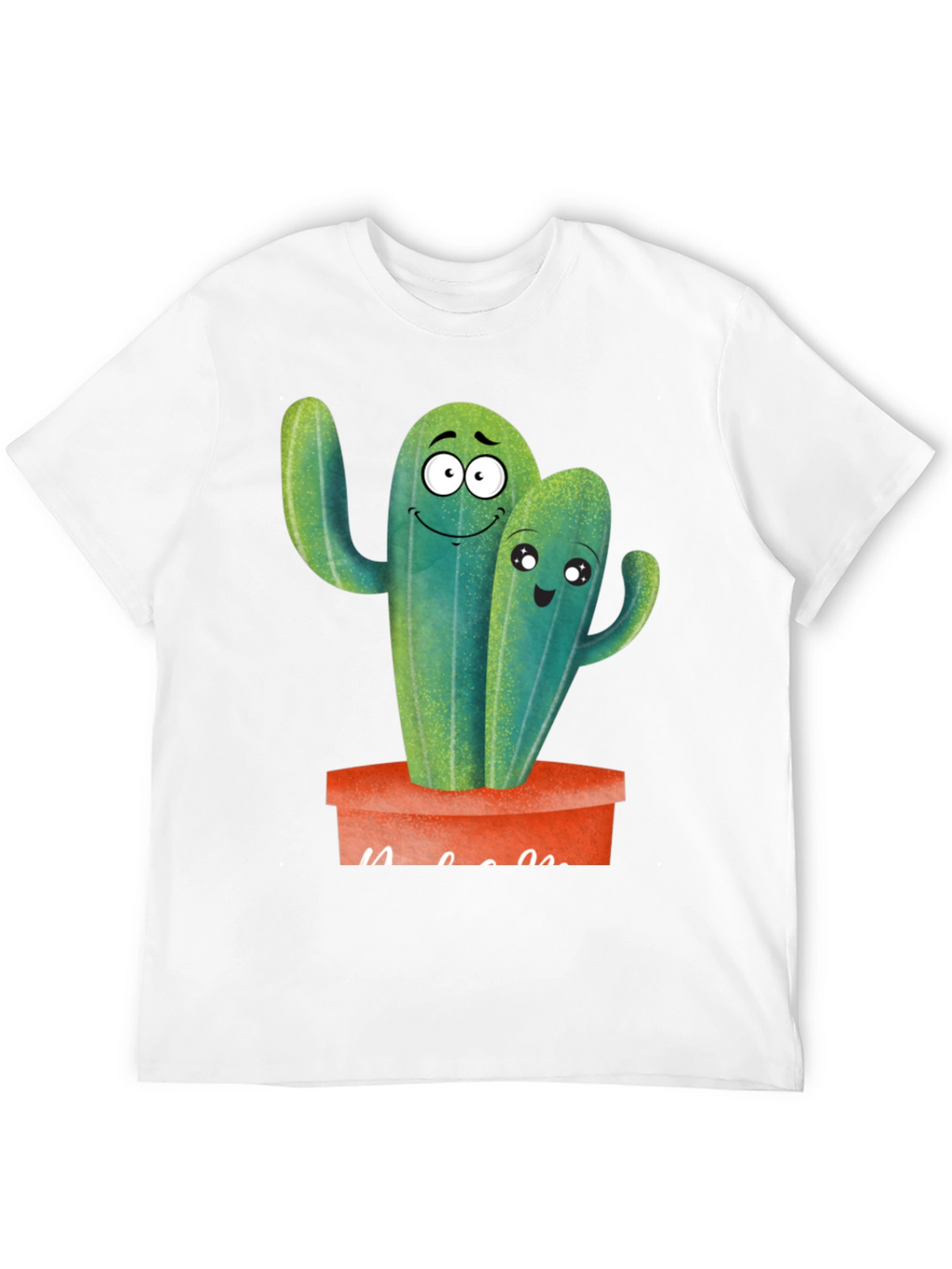 Cute Cactus Couple Black T-Shirt