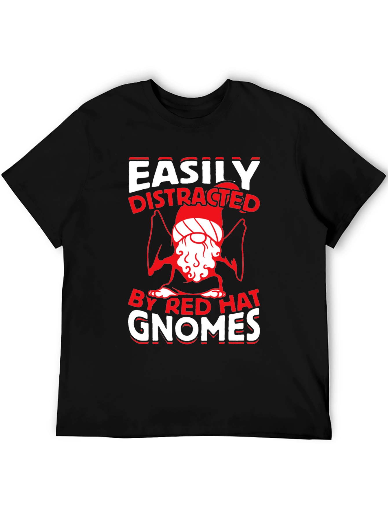 Easily Distracted By Red Hat Gnomes T-Shirt