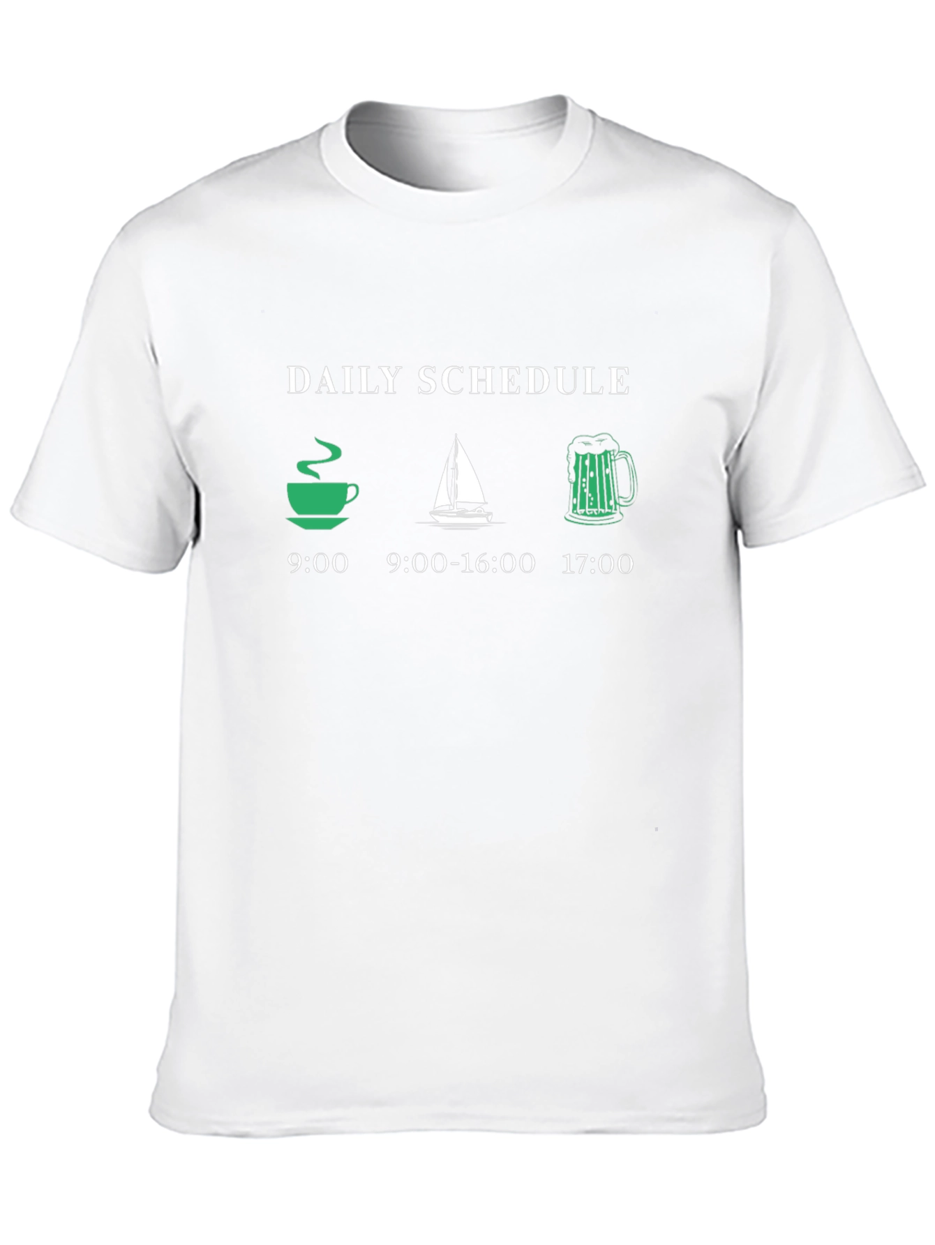 Daily Schedule T-Shirt: Coffee Sailing Beer