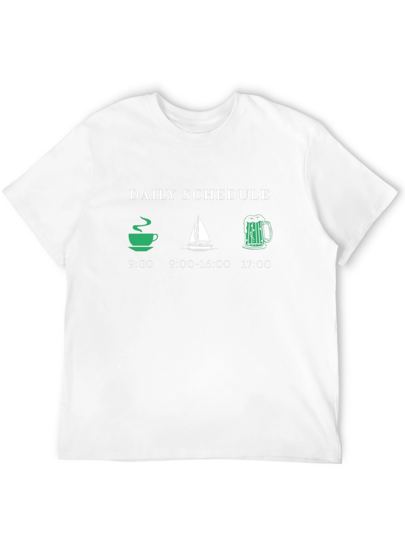 Daily Schedule T-Shirt: Coffee Sailing Beer