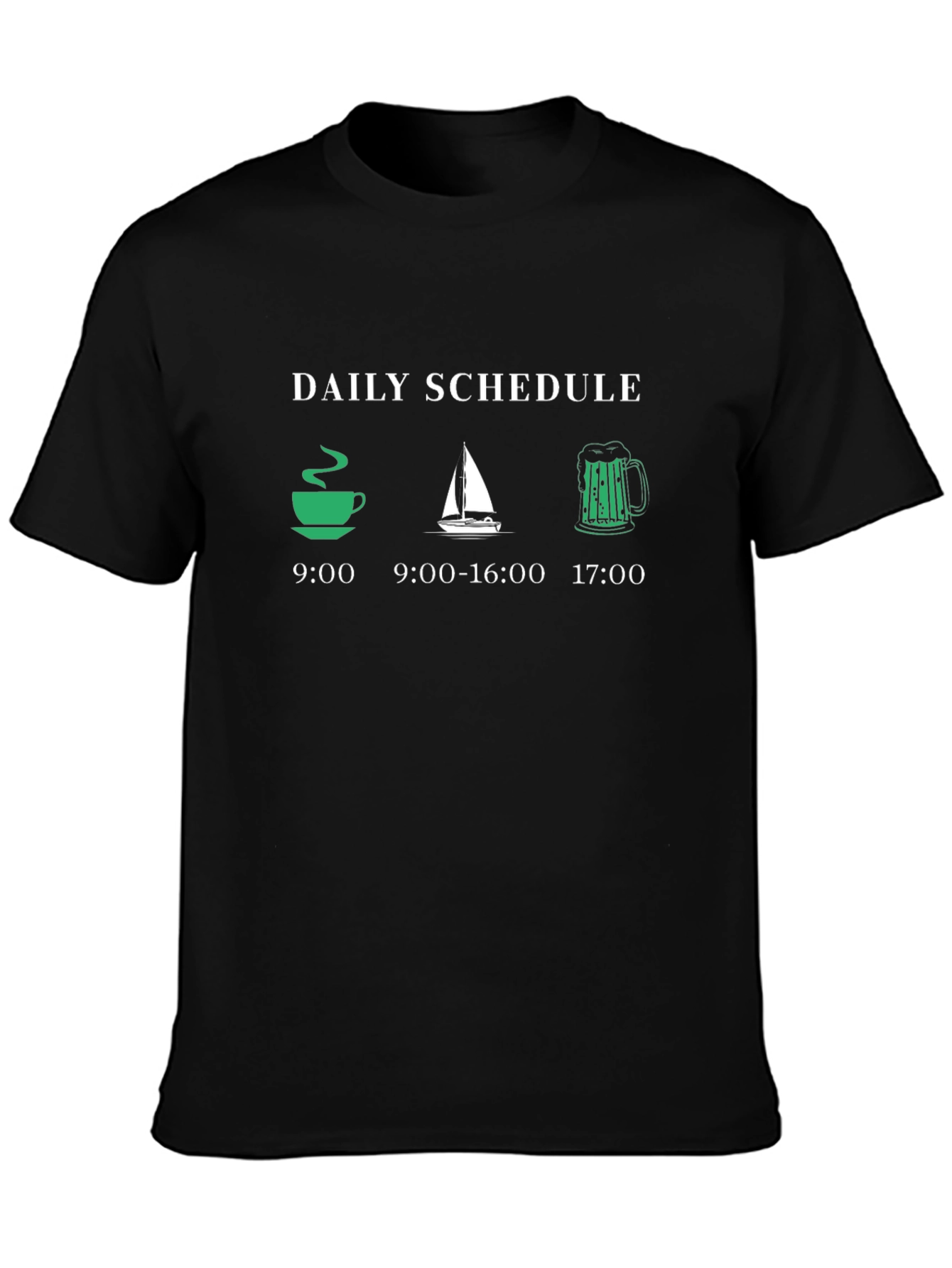 Daily Schedule T-Shirt: Coffee Sailing Beer
