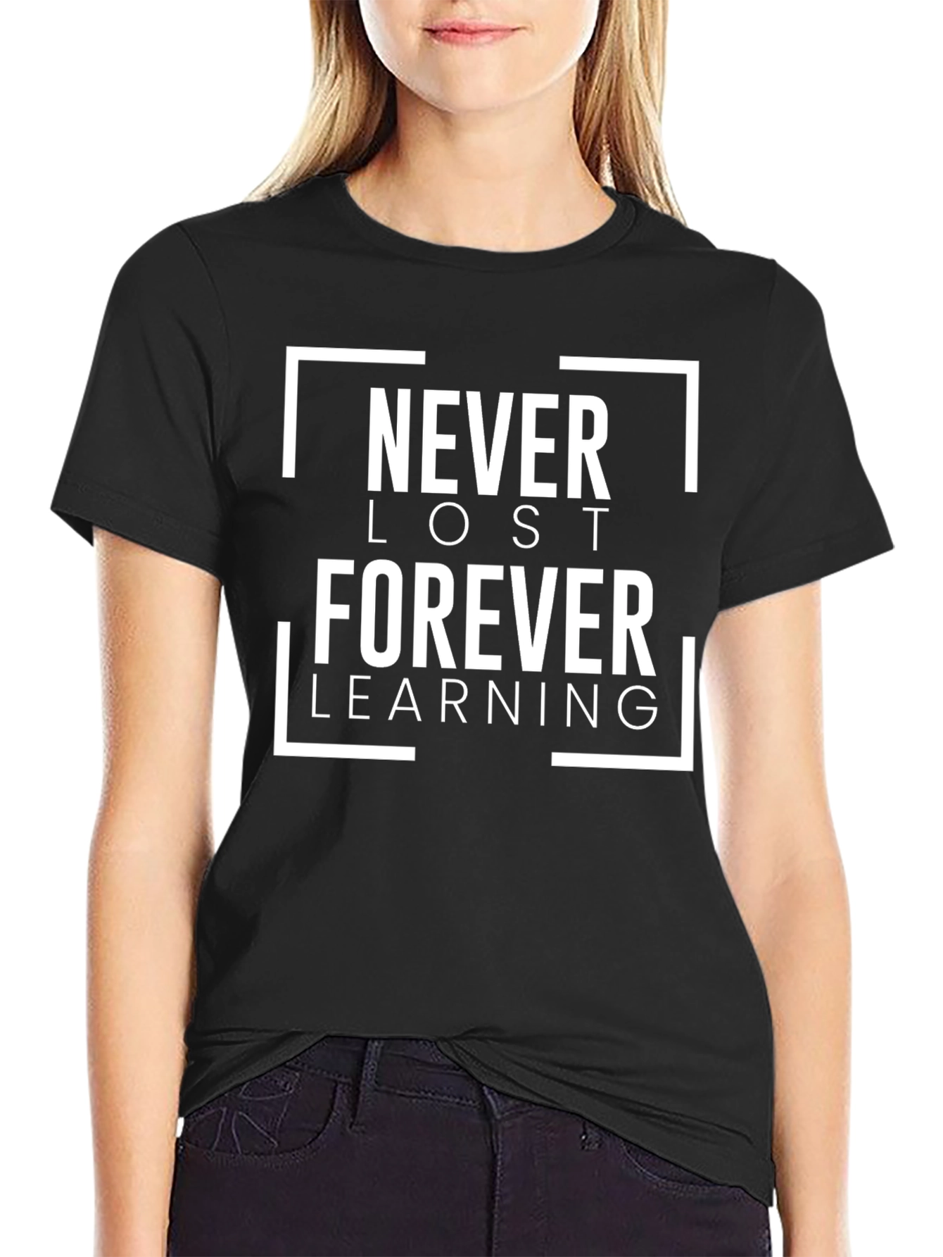 Never Lost Forever Learning Black T-Shirt