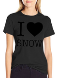I Love Snow Black T-Shirt