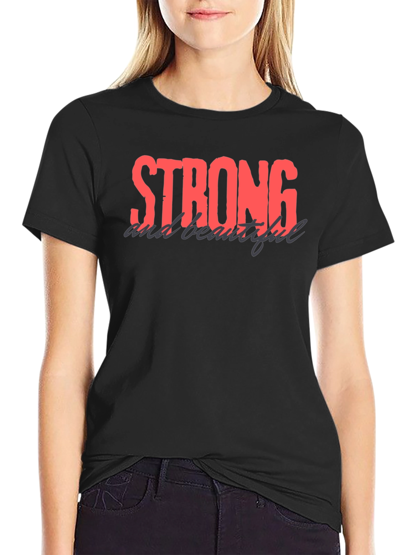 Strong and Beautiful Black Graphic Tee