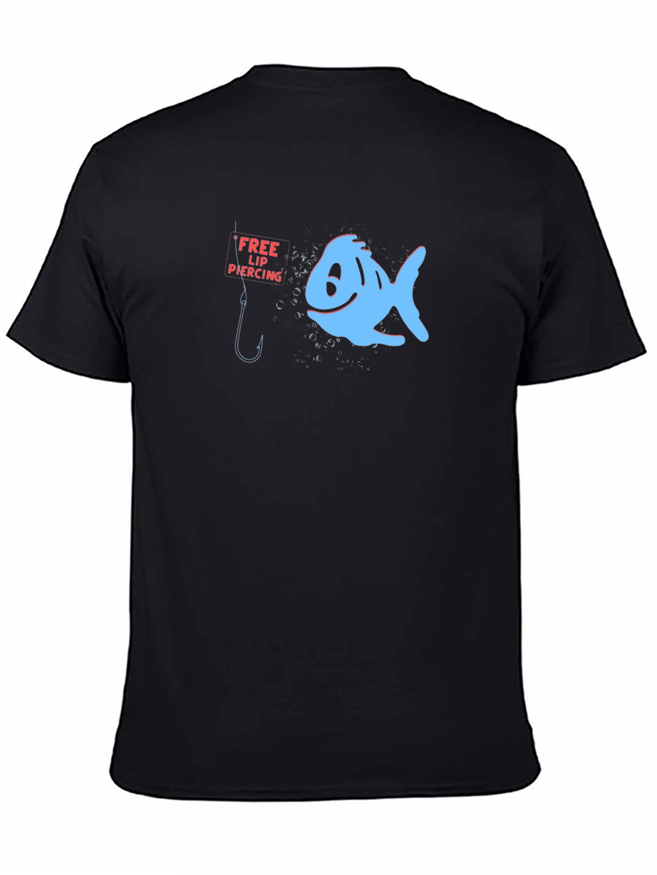 Funny Fishing T-Shirt - Free Lip Piercing Fish Graphic Tee