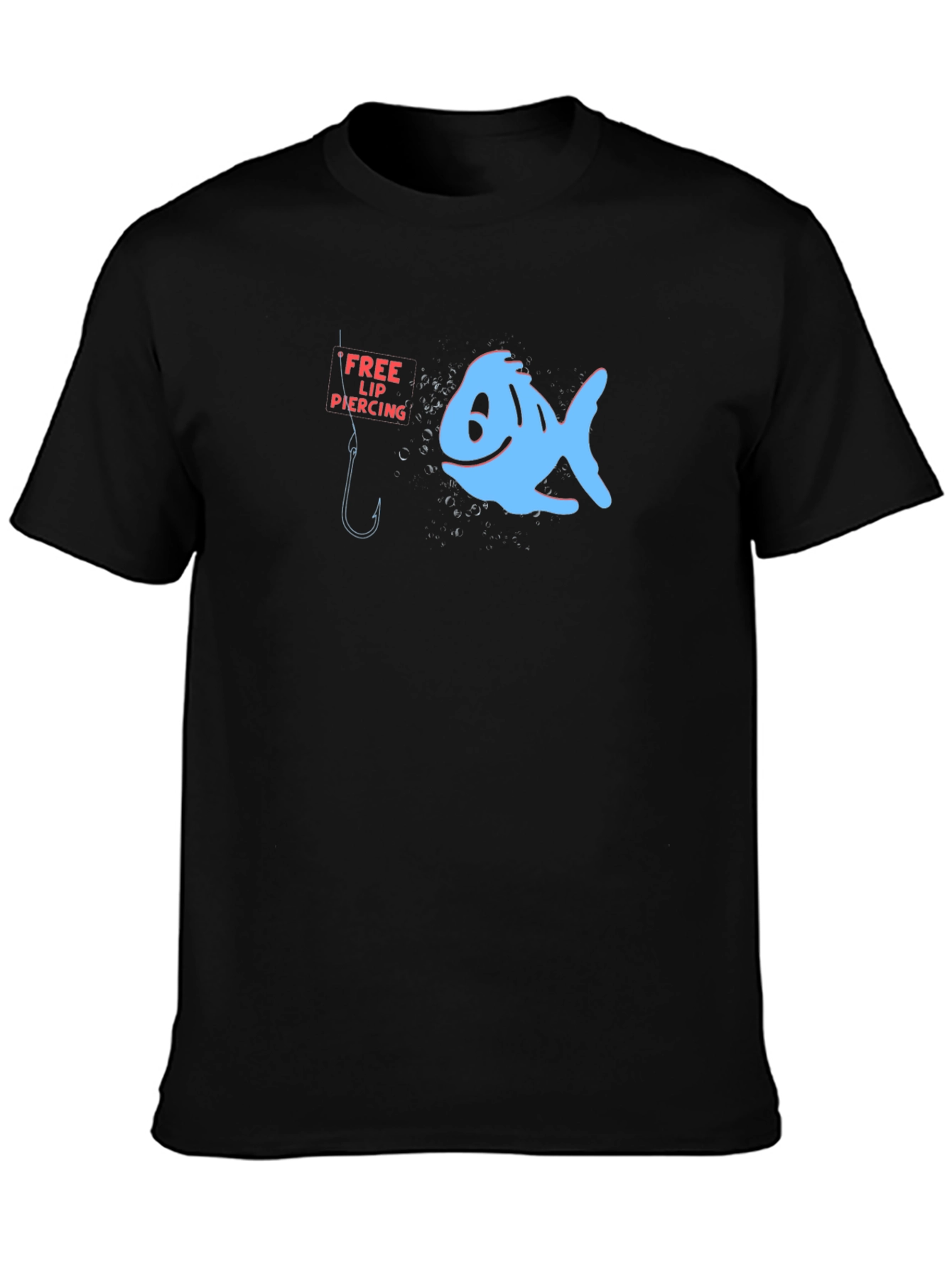 Funny Fishing T-Shirt - Free Lip Piercing Fish Graphic Tee